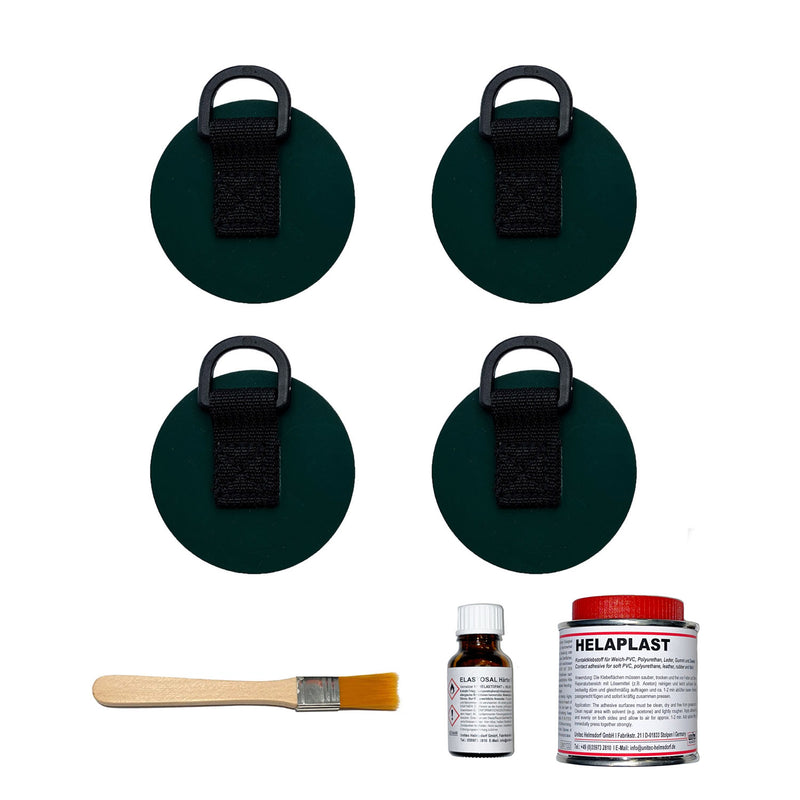 Lade das Bild in Galerie -Viewer, Gumotex D-Ring 4er Vorteilspaket für Bootswagen in dunkelgrün