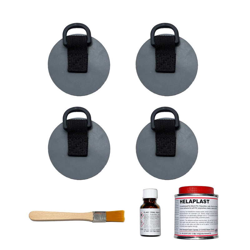 Lade das Bild in Galerie -Viewer, Gumotex D-Ring 4er Vorteilspaket für Bootswagen in grau