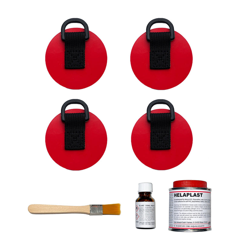 Lade das Bild in Galerie -Viewer, Gumotex D-Ring 4er Vorteilspaket für Bootswagen in rot