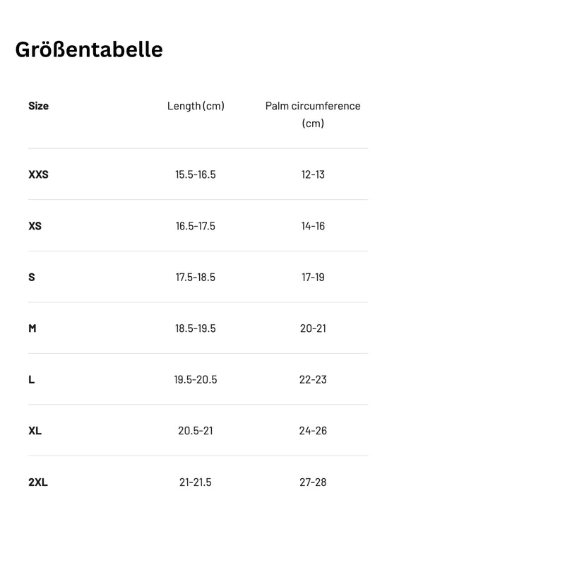Load image into Gallery viewer, Hiko Größentabelle Handschuhe und Pogies