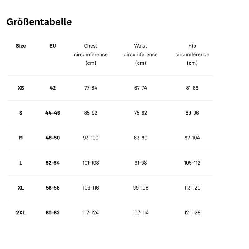 Load image into Gallery viewer, Hiko Größentabelle Trocken- und Funktionskleidung