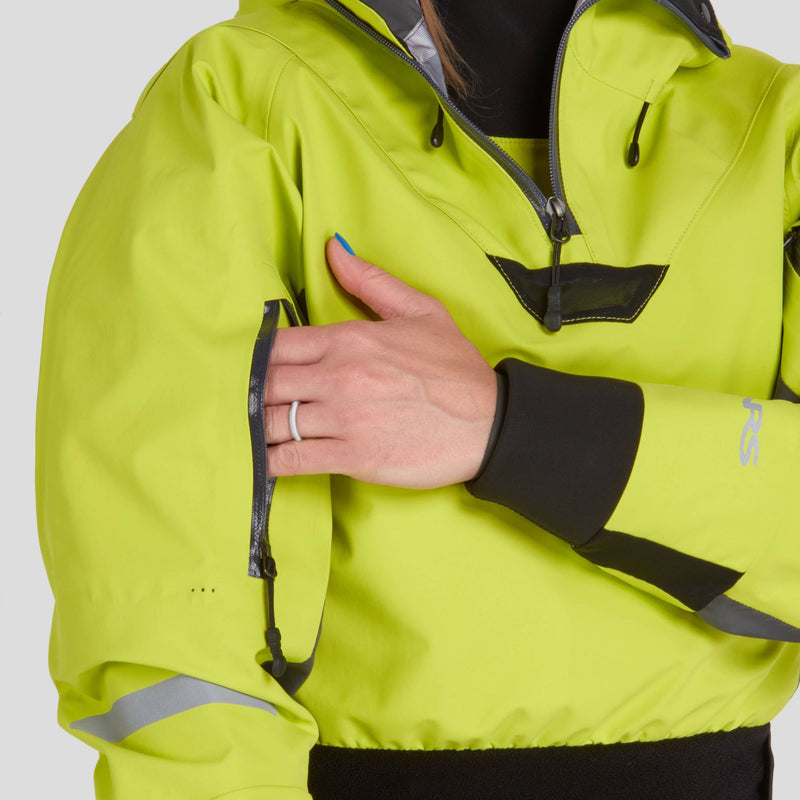 Load image into Gallery viewer, NRS Orion Trockenjacke Damen in Lime Armtasche