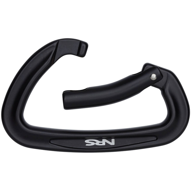 Cargue la imagen en el visor de la galería, NRS Sliq Bent Gate Karabiner in schwarz geöffnet