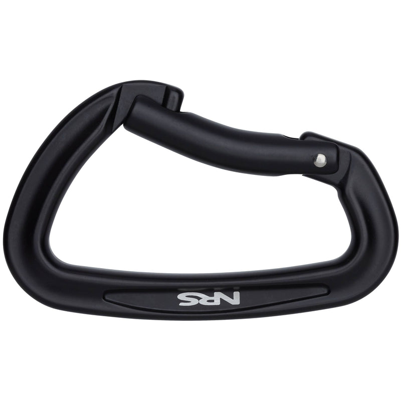 Cargue la imagen en el visor de la galería, NRS Sliq Bent Gate Karabiner in schwarz geschlossen
