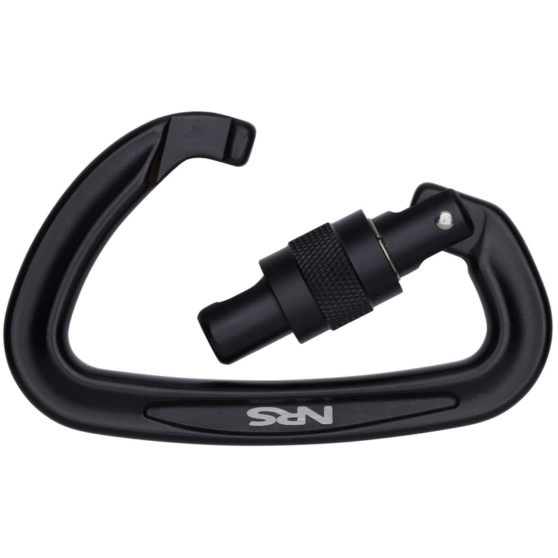 Laad de foto op in Galerie -Viewer, NRS Sliq Screw Lock Karabiner in schwarz geöffnet