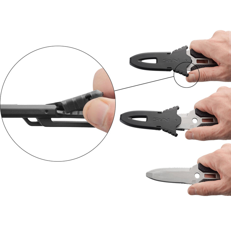 Load image into Gallery viewer, NRS Titanium Pilot Knife Kajakmesser in verschiedenen Positionen