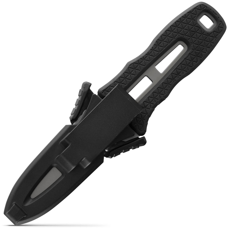Load image into Gallery viewer, NRS Titanium Pilot Knife Kajakmesser Scheide Rückseite