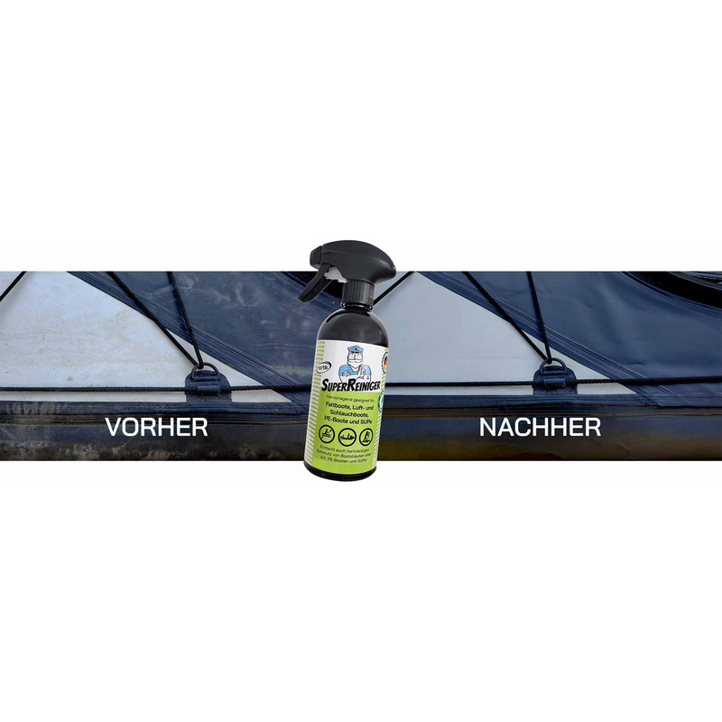 Cargue la imagen en el visor de la galería, Nortik SuperReiniger Faltboot Reiniger vorher nachher Vergleich