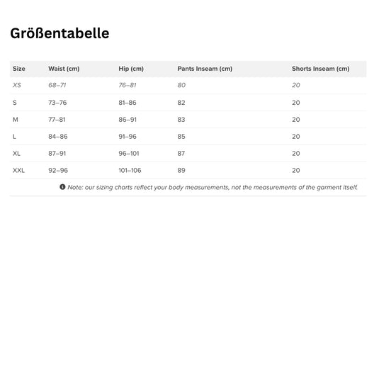 NRS Größentabelle Trockenhose Freefall Herren