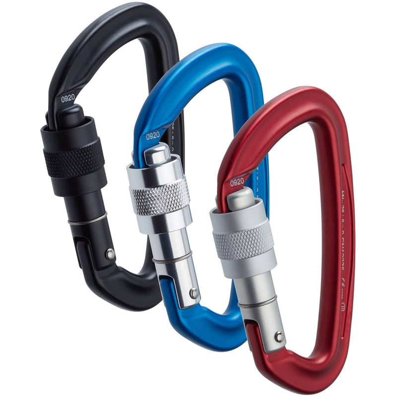 Töltse be a képet a galérianézegetőbe, NRS Sliq Screw Lock Karabiner in schwarz, blau und rot
