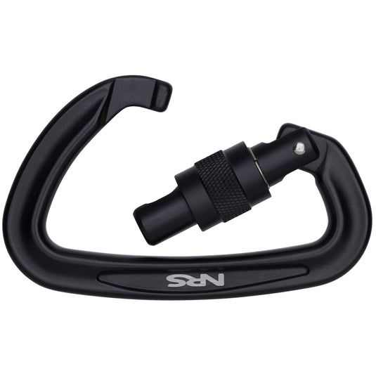 NRS Sliq Screw Lock Karabiner in schwarz geöffnet