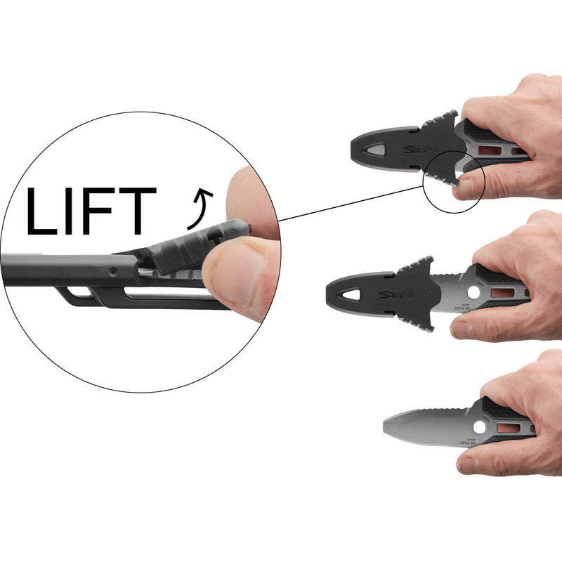 Carica immagine in Galleria Viewer, NRS Titanium Co-Pilot Knife Kajakmesser in verschiedenen Positionen
