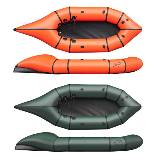 Nortik CityRaft Packraft in orange und dunkelgrün