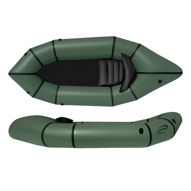 Lade das Bild in Galerie -Viewer, Nortik TrekRaft Packraft ohne Verdeck in dunkelgrün

