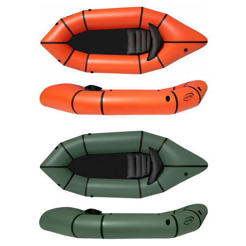 Nortik TrekRaft Packraft ohne Verdeck in orange und dunkelgrün