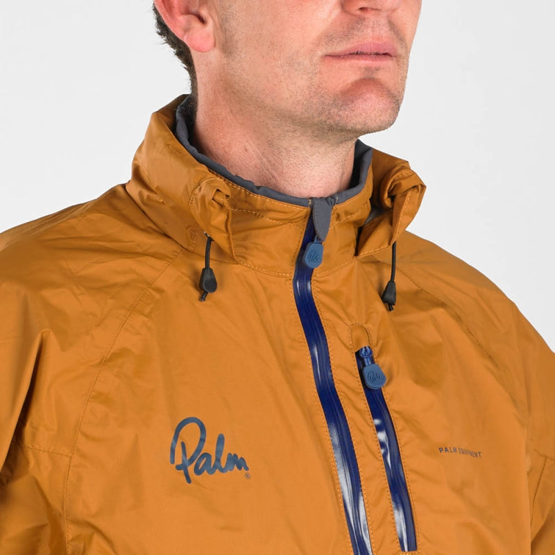 Load image into Gallery viewer, Palm Tora Jacke in Pumpkin Frontdetail mit Reißverschlusstasche
