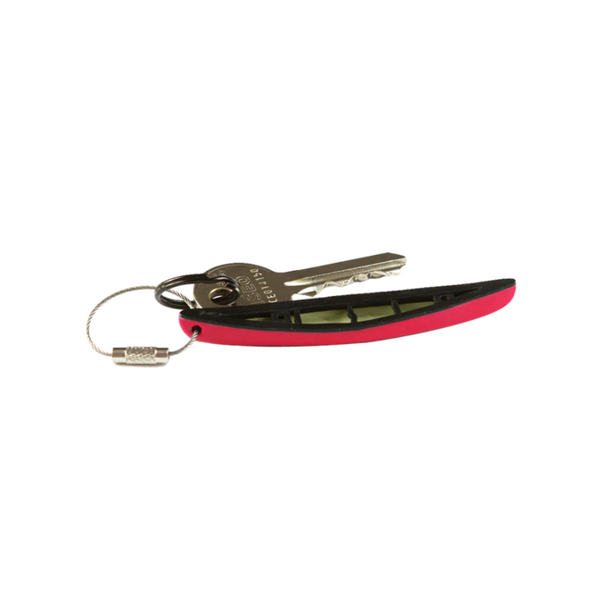 Schlüsselanhänger Kanu in rot und schwarz