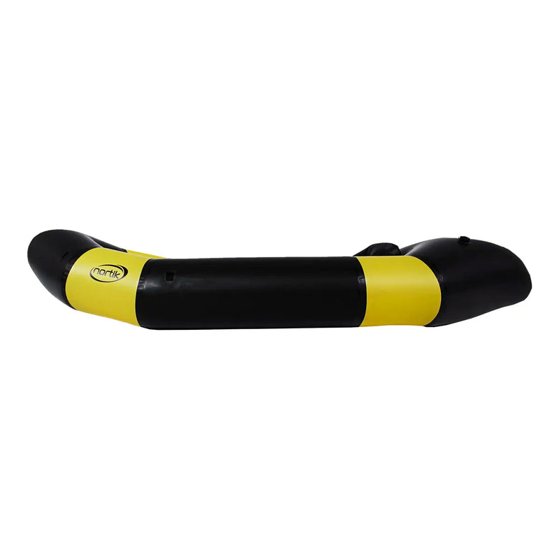 Načtěte obrázek do galerijního prohlížeče, Nortik TrekRaft Expedition Packraft in schwarz-gelb Seitenansicht
